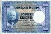 Islandia 100 Kronur,  J. Sigurdsson - Herd of sheep - 19(56-57) - P.35 a