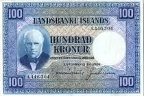 Islandia 100 Kronur, J.  Sigurdsson  - Herd of sheep  - 1946  - P.35 a