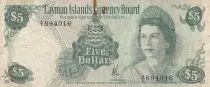Islas Caim�n 5 Dollars - Elisabeth II - Ship - 1971