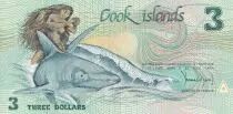 Islas Cook 3 Dollars - Boat- Shark - 1992 - AU - P.6