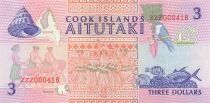 Islas Cook 3 Dollars - ND (1992) - Replacement - P.7
