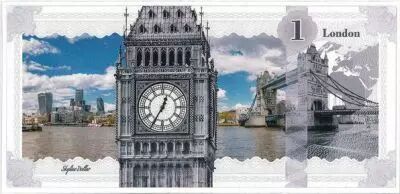 Islas Cook London - Skyline collection -1 Dollar Silver Colour 2017