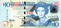 Islas del Caribe 10 Dollars Elizabeth II - Admiratly Bay,  Barco Warspite -  2016