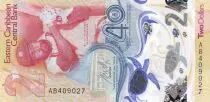 Islas del Caribe 2 Dollars - Sir IVA \ VIV\  RICHARDS - Polymer - 2023 - Serial AB