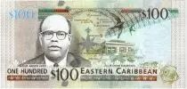 Islas del Caribe Islas del Caribe 100 Dollars Elisabeth II - Sir A. Lewis, Central Bank 2012