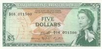 Isole dei Caraibi 5 Dollars, Elizabeth II - 1965 - Series D16