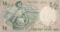 Israël 1/2 Lira - Femme soldat - Tombe du Sanhédrin - 1958 - P.29