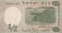 Israel 1/2 Lira - Woman soldier - Tombs of the Sanhedrin - 1958 - P.29