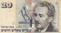 Israel 20 New Sheqalim, Moshe Sharett - 1987 - P.54b