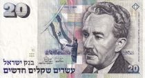 Israël 20 New Sheqel - Moshe Sharett - 1993 - TTB+ - P.54c