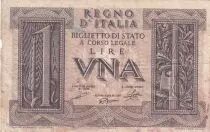 Italia 1 Lira 1939 - Brown, Statue - Serial 587