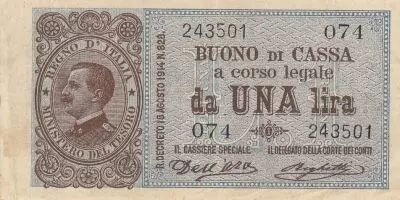 Italia 1 Lire - Vittorio Emanuele III - 1914