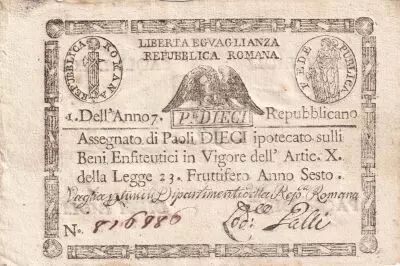 Italia 10 Paoli Repubblica Romana - 1798