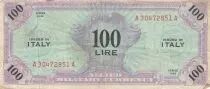 Italia 100 Lire 1943 - Allied Military Currency - Serial A30472851A