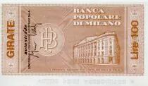 Italia 100 Lire Banca Popolare di Milano - 1976 - Milano - UNC