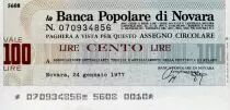 Italia 100 Lire Banco Popolare di Novara - 1977 - Novara - UNC
