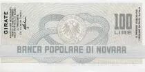Italia 100 Lire Banco Popolare di Novara - 1977 - Novara - UNC
