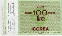 Italia 100 Lire ICCREA - 1977 - Roma - to Confesercenti della Provincia di Forli - UNC
