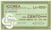 Italia 100 Lire ICCREA - Marketers of REMINI - 1977 - UNC
