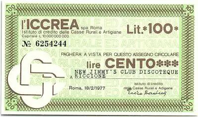 Italia 100 Lire ICCREA - New Jimmy - Discoteque  - 1977 - UNC