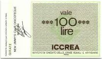 Italia 100 Lire ICCREA - New Jimmy - Discoteque  - 1977 - UNC