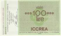 Italia 100 Lire ICCREA - Valdarno - 1977 - UNC