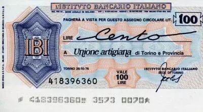 Italia 100 Lire Istituto Bancario Italiano - 1976 - Torino - UNC