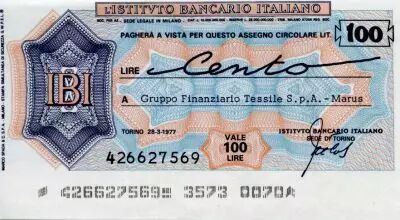 Italia 100 Lire Istituto Bancario Italiano - 1977 - Torino - UNC