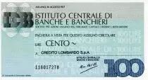 Italia 100 Lire Istituto Centrale di Banche E Banchieri - 1977 - Milano - Credito Lombardo - UNC
