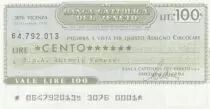 Italia 100 Lires Banca Cattolica del Veneto - 1976 UNC
