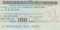 Italia 100 Lires Banca S.Paolo-Brescia - 1976 - UNC