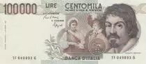 Italia 100000 Lire Caravaggio - 1983 - aUNC- P.110b