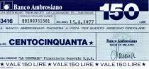 Italia 150 Lire Banco Ambrosiano - 1977 - Milano - Neuf