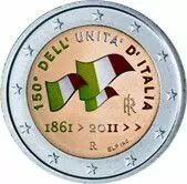 Italia 2 Euro 150 years of Italian Unification, colorised