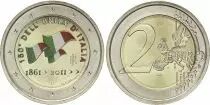 Italia 2 Euros - Unification of Italy - Colorised - 2011