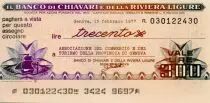 Italia 300 Lire Banco di Chiavari e della Riviera Ligure - 1977 - Genova - UNC
