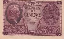 Italia 5 Lire - Helmeted woman - 1944 - P.31c
