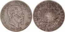 Italia 5 Lire Victor Emmanuel II - 1876 R Roma - Silver
