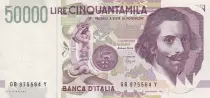 Italia 50000 Lire G.L. Bernini - 1992 - Serial GB - aUNC - P.116c