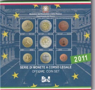 Italia BU Euro Set - 1 cent to 2 euros + 2 commemorative euros - 2011