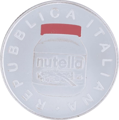 Italia Nutella - Red version - 5 Euros Silver Colour ITALY 2021 - Italian Excellence
