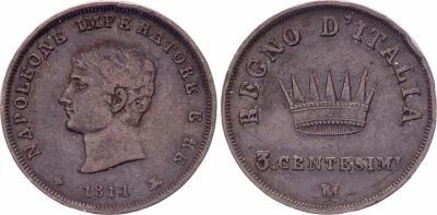 Italian States 3 Centesimi - Napol�on I -1808 M