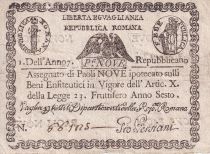 Italian States 9 Paoli - Assegnato - Roman republic - 1798 - P.S539