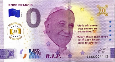 Italie 0 Euro Souvenir - RIP Pape Fran�ois - Anniversary 2025