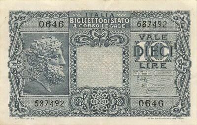 Italie 10 Lire - Giove - 1944 - P.32