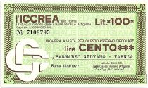 Italie 100 Lire ICCREA - Barnabe Silvano - 1977 - Neuf