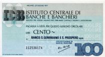 Italie 100 Lire Istituto Centrale di Banche E Banchieri - 1977 - Milano - Banco S.Geminiano - NEUF
