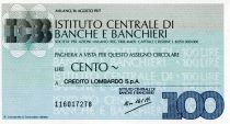 Italie 100 Lire Istituto Centrale di Banche E Banchieri - 1977 - Milano - Credito Lombardo - NEUF