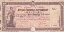 Italie 1000 Lire - Bon Postal - sign&eacute; le 20-09-1937