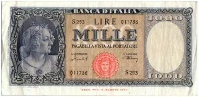 Italie 1000 Lire Italie orn�e de perles